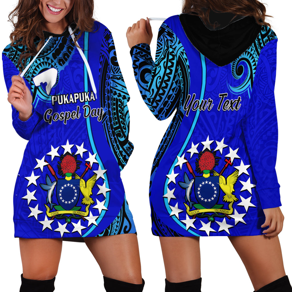 Personalised 8 December Pukapuka Island Gospel Day Hoodie Dress Cook Islands Tribal Pattern LT14 - Polynesian Pride