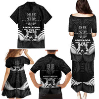 New Zealand Silver Fern Rugby Family Matching Puletasi and Hawaiian Shirt Haka Dance With Aotearoa Maori Pattern