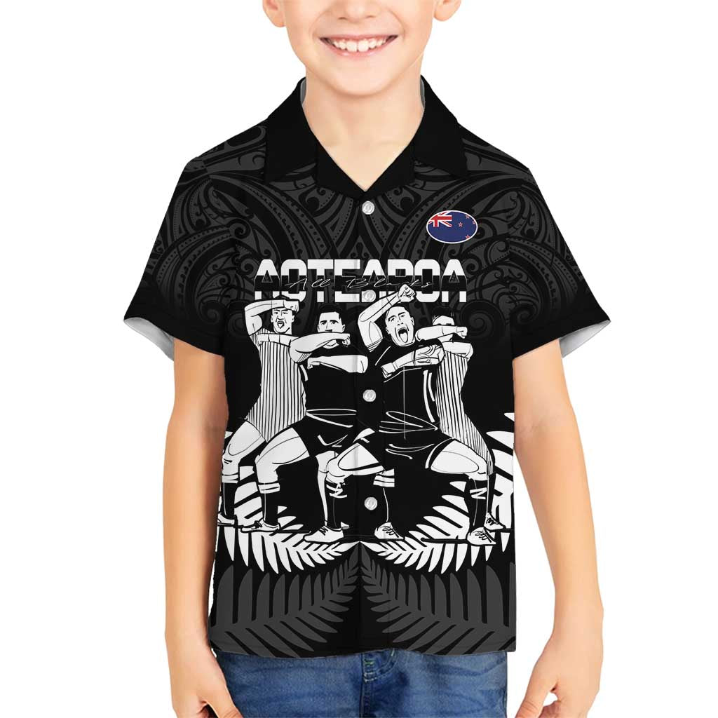 New Zealand Silver Fern Rugby Family Matching Summer Maxi Dress and Hawaiian Shirt Haka Dance With Aotearoa Maori Pattern