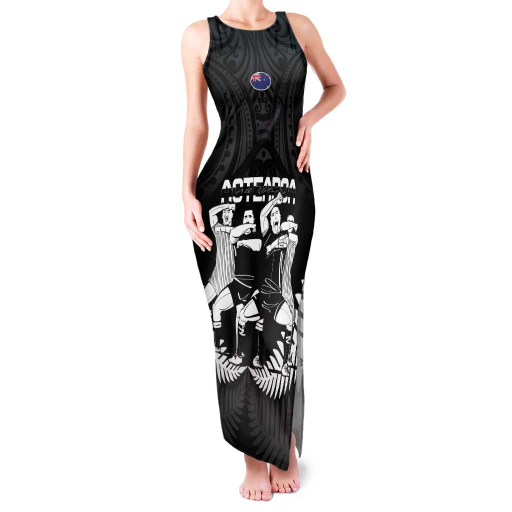 New Zealand Silver Fern Rugby Family Matching Tank Maxi Dress and Hawaiian Shirt Haka Dance With Aotearoa Maori Pattern