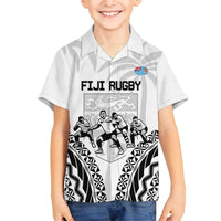 Fiji Tapa Rugby Family Matching Summer Maxi Dress and Hawaiian Shirt Cibi Dance With Fijian Pattern