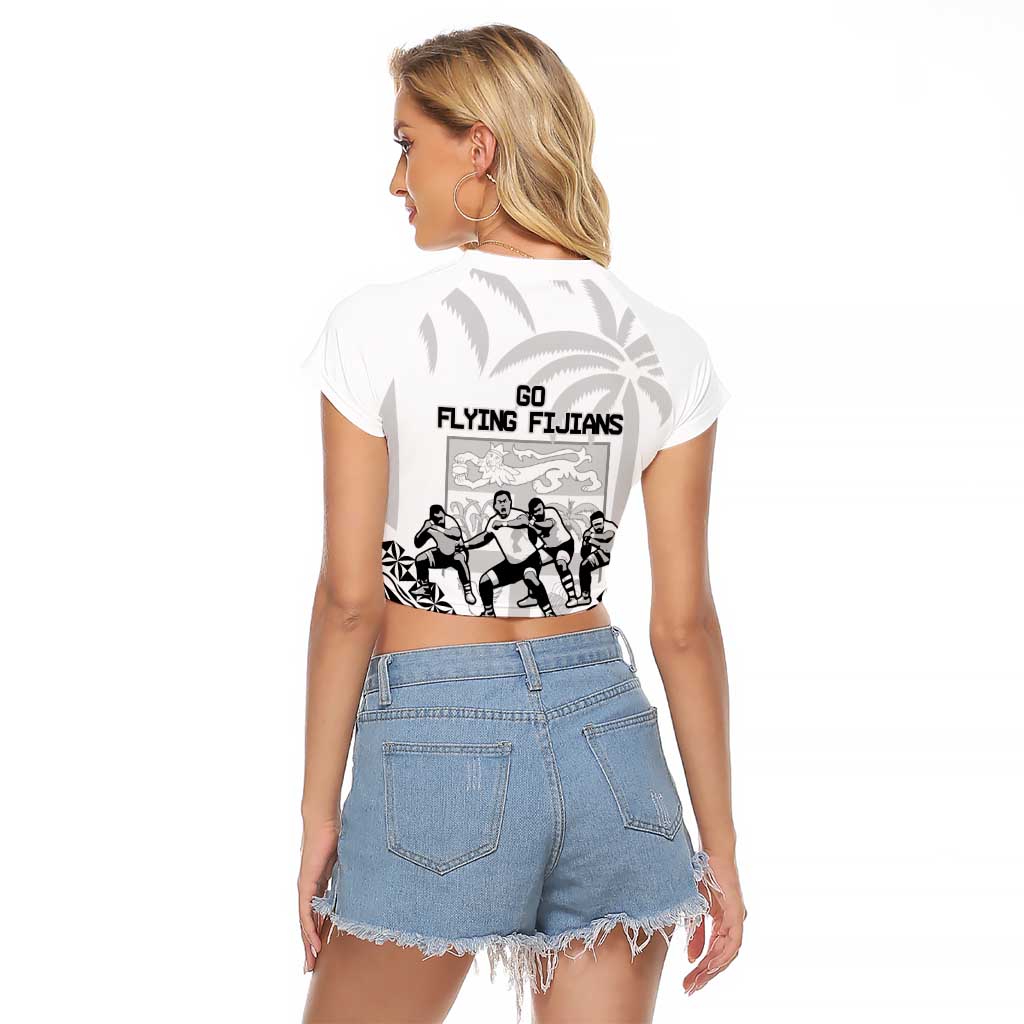 Fiji Tapa Rugby Raglan Cropped T Shirt Cibi Dance With Fijian Pattern