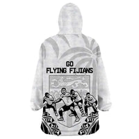 Fiji Tapa Rugby Wearable Blanket Hoodie Cibi Dance With Fijian Pattern