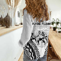 Fiji Tapa Rugby Women Casual Shirt Cibi Dance With Fijian Pattern