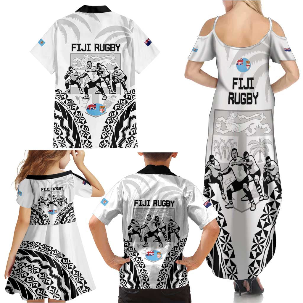 New Zealand And Fiji Tapa Rugby Family Matching Summer Maxi Dress and Hawaiian Shirt Haka Dance Mix Cibi Dance Together