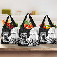 New Zealand And Fiji Tapa Rugby Grocery Bag Haka Dance Mix Cibi Dance Together