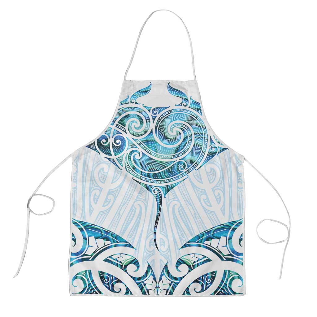 New Zealand Manta Ray Tattoo Apron Aotearoa Maori Haehae Paua Shell - Polynesian Pride