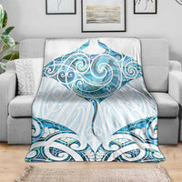 New Zealand Manta Ray Tattoo Blanket Aotearoa Maori Haehae Paua Shell - Polynesian Pride