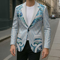 New Zealand Manta Ray Tattoo Blazer Aotearoa Maori Haehae Paua Shell - Polynesian Pride