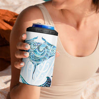 New Zealand Manta Ray Tattoo 4 in 1 Can Cooler Tumbler Aotearoa Maori Haehae Paua Shell - Polynesian Pride