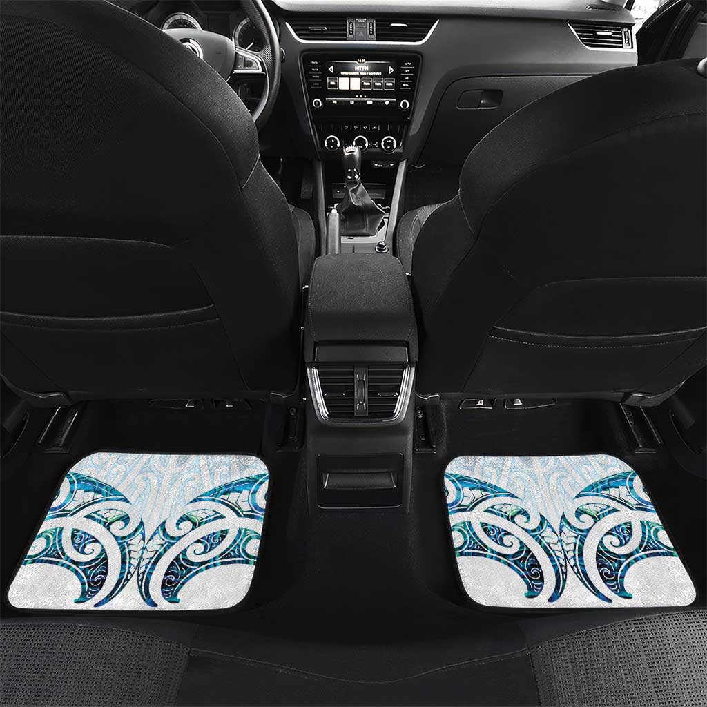 New Zealand Manta Ray Tattoo Car Mats Aotearoa Maori Haehae Paua Shell - Polynesian Pride