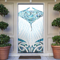 New Zealand Manta Ray Tattoo Door Cover Aotearoa Maori Haehae Paua Shell - Polynesian Pride