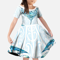 New Zealand Manta Ray Tattoo Family Matching Mermaid Dress and Hawaiian Shirt Aotearoa Maori Haehae Paua Shell - Polynesian Pride