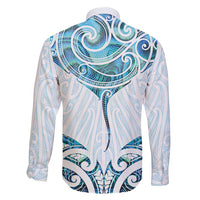 New Zealand Manta Ray Tattoo Family Matching Summer Maxi Dress and Hawaiian Shirt Aotearoa Maori Haehae Paua Shell - Polynesian Pride