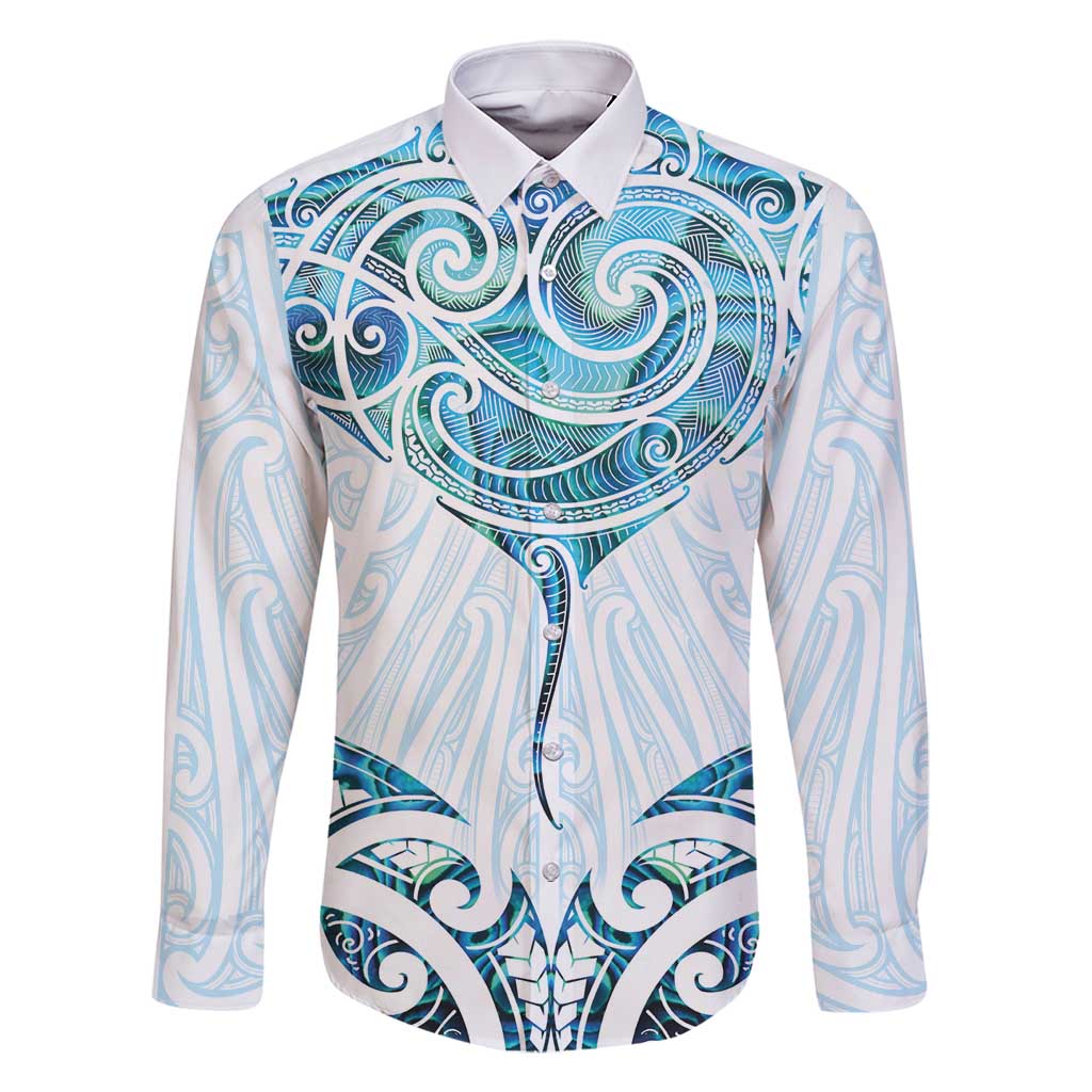 New Zealand Manta Ray Tattoo Family Matching Tank Maxi Dress and Hawaiian Shirt Aotearoa Maori Haehae Paua Shell - Polynesian Pride