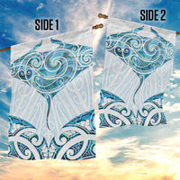 New Zealand Manta Ray Tattoo Garden Flag Aotearoa Maori Haehae Paua Shell - Polynesian Pride