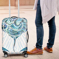 New Zealand Manta Ray Tattoo Luggage Cover Aotearoa Maori Haehae Paua Shell - Polynesian Pride