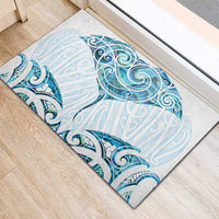 New Zealand Manta Ray Tattoo Rubber Doormat Aotearoa Maori Haehae Paua Shell - Polynesian Pride