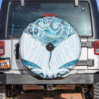 New Zealand Manta Ray Tattoo Spare Tire Cover Aotearoa Maori Haehae Paua Shell - Polynesian Pride
