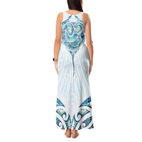 New Zealand Manta Ray Tattoo Tank Maxi Dress Aotearoa Maori Haehae Paua Shell - Polynesian Pride