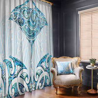 New Zealand Manta Ray Tattoo Window Curtain Aotearoa Maori Haehae Paua Shell - Polynesian Pride