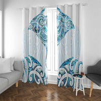 New Zealand Manta Ray Tattoo Window Curtain Aotearoa Maori Haehae Paua Shell - Polynesian Pride