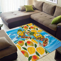 Aloha Hawaii Summer Area Rug Hawaiian Lei Surfing Mango Palaka Motifs LT14 - Polynesian Pride