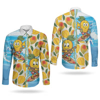 Aloha Hawaii Summer Couples Matching Long Sleeve Bodycon Dress and Long Sleeve Button Shirt Hawaiian Lei Surfing Mango Palaka Motifs LT14 - Polynesian Pride