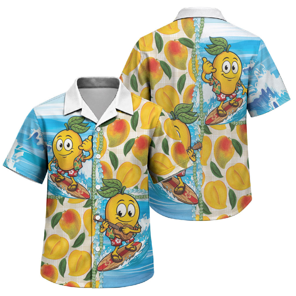 Aloha Hawaii Summer Family Matching Off The Shoulder Long Sleeve Dress and Hawaiian Shirt Hawaiian Lei Surfing Mango Palaka Motifs