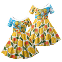 Aloha Hawaii Summer Family Matching Short Sleeve Bodycon Dress and Hawaiian Shirt Hawaiian Lei Surfing Mango Palaka Motifs