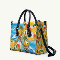 Aloha Hawaii Summer Leather Bag Hawaiian Lei Surfing Mango Palaka Motifs