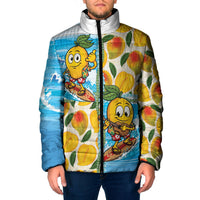 Aloha Hawaii Summer Padded Jacket Hawaiian Lei Surfing Mango Palaka Motifs LT14 Men Blue - Polynesian Pride