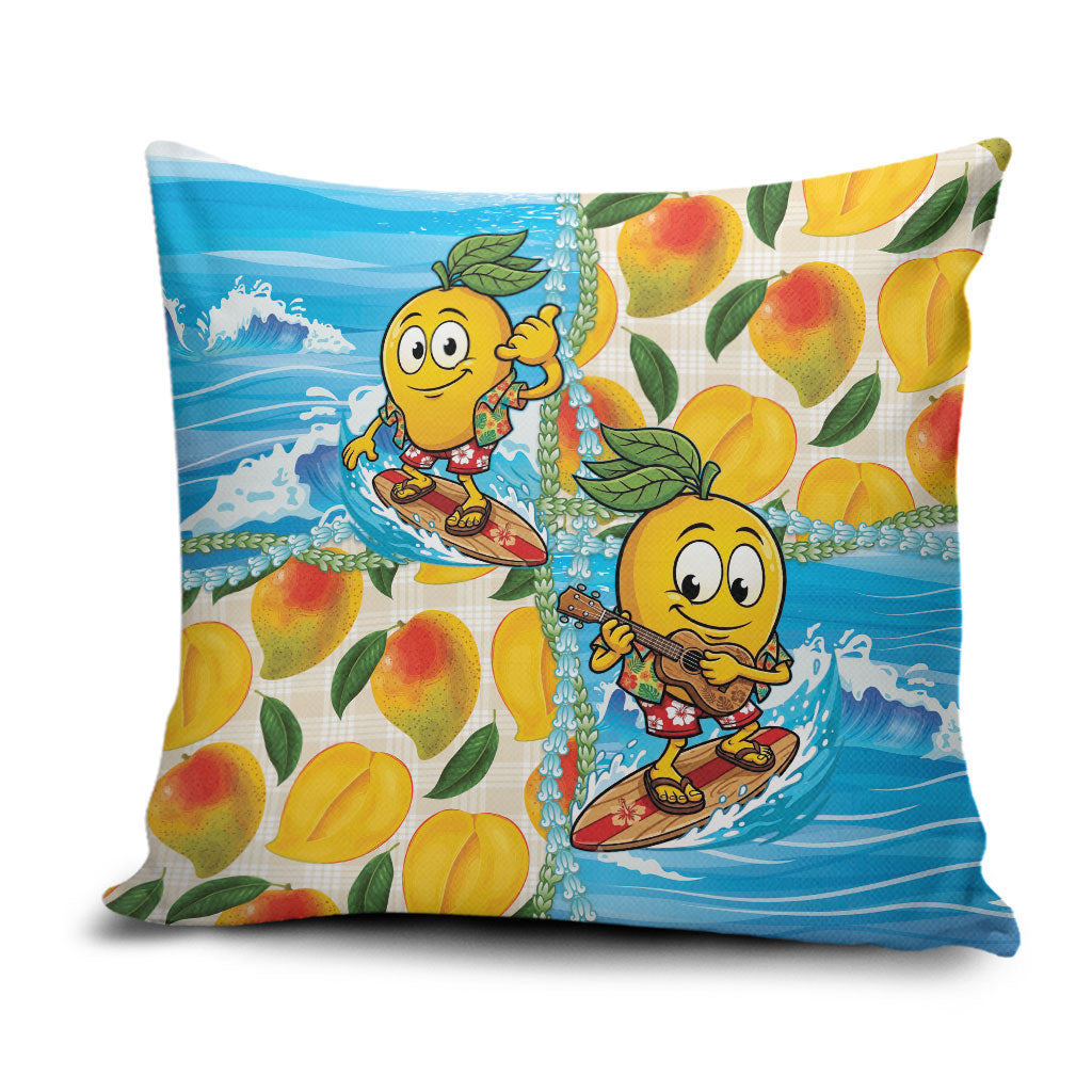 Aloha Hawaii Summer Pillow Cover Hawaiian Lei Surfing Mango Palaka Motifs LT14 Blue - Polynesian Pride