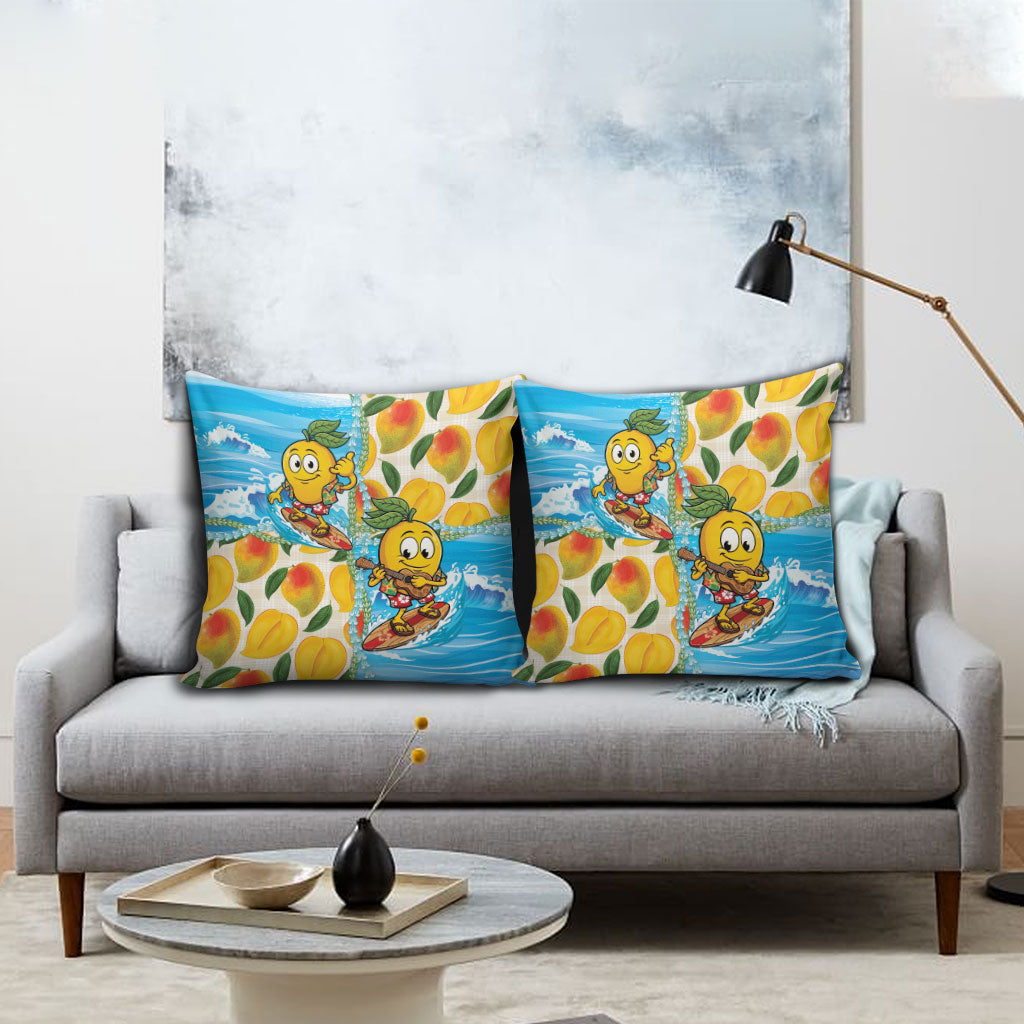 Aloha Hawaii Summer Pillow Cover Hawaiian Lei Surfing Mango Palaka Motifs LT14 - Polynesian Pride