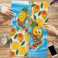 Aloha Hawaii Summer Puzzle Hawaiian Lei Surfing Mango Palaka Motifs LT14 Blue - Polynesian Pride