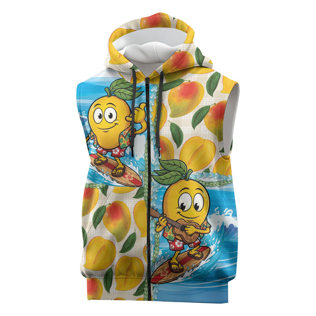 Aloha Hawaii Summer Sleeveless Zip Hoodie Hawaiian Lei Surfing Mango Palaka Motifs LT14 Blue - Polynesian Pride