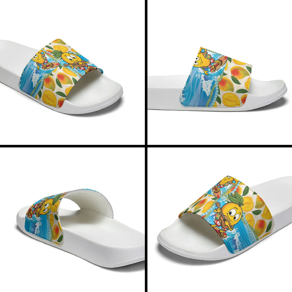 Aloha Hawaii Summer Slide Sandals Hawaiian Lei Surfing Mango Palaka Motifs LT14 - Polynesian Pride
