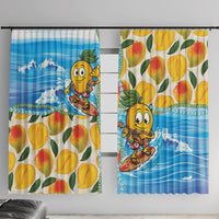 Aloha Hawaii Summer Window Curtain Hawaiian Lei Surfing Mango Palaka Motifs