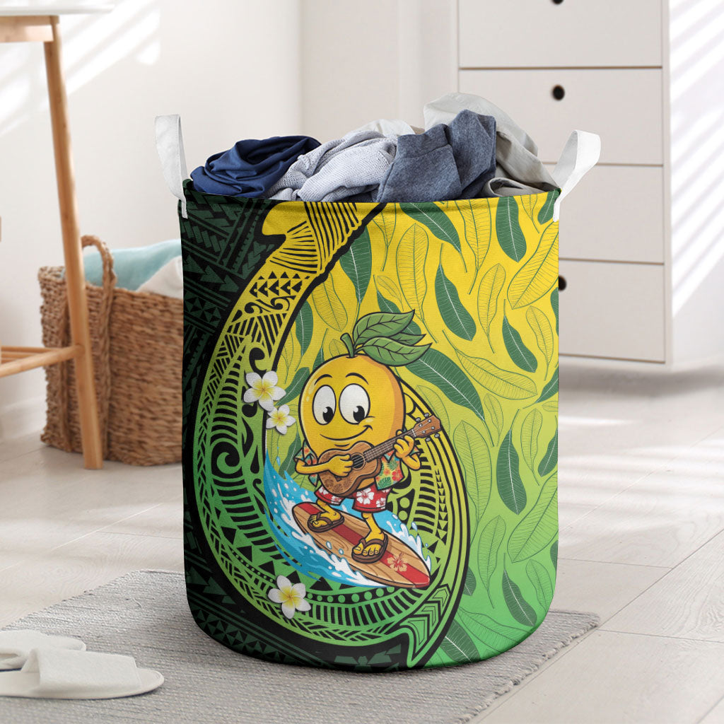 Hawaii Surfing Mango Laundry Basket Manako Polynesian Fish Hook
