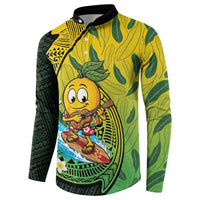 Hawaii Surfing Mango Button Sweatshirt Manako Polynesian Fish Hook LT14 - Polynesian Pride