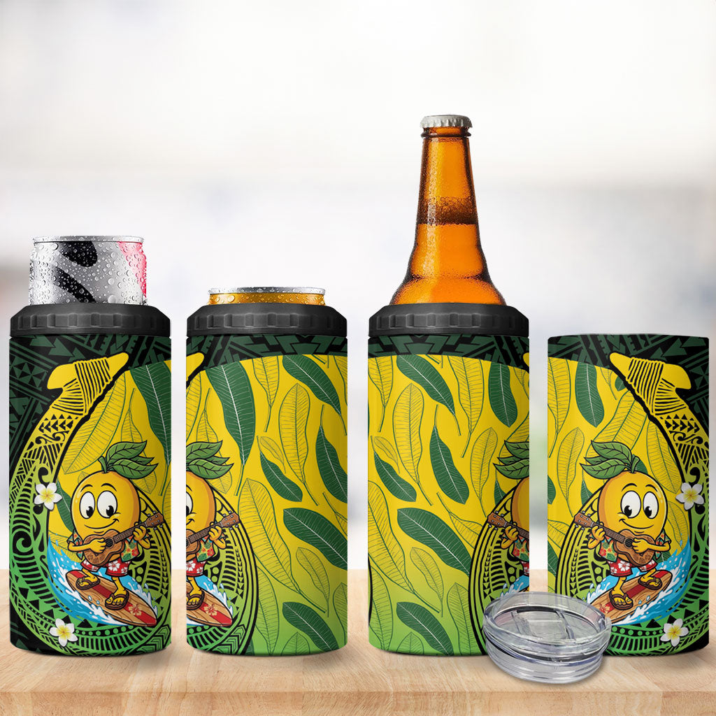 Hawaii Surfing Mango 4 in 1 Can Cooler Tumbler Manako Polynesian Fish Hook