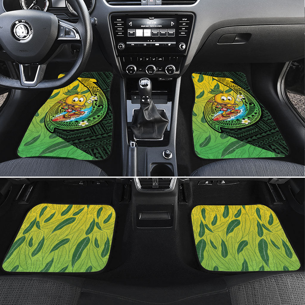 Hawaii Surfing Mango Car Mats Manako Polynesian Fish Hook LT14 Set 4pcs Green - Polynesian Pride