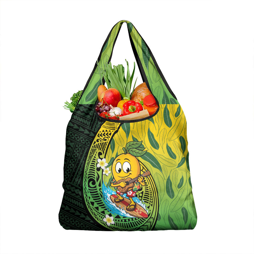 Hawaii Surfing Mango Grocery Bag Manako Polynesian Fish Hook LT14 1-pack One Size Green - Polynesian Pride