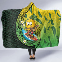 Hawaii Surfing Mango Hooded Blanket Manako Polynesian Fish Hook LT14 One Size Green - Polynesian Pride