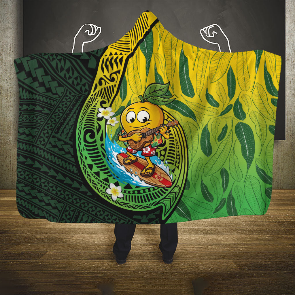 Hawaii Surfing Mango Hooded Blanket Manako Polynesian Fish Hook LT14 - Polynesian Pride