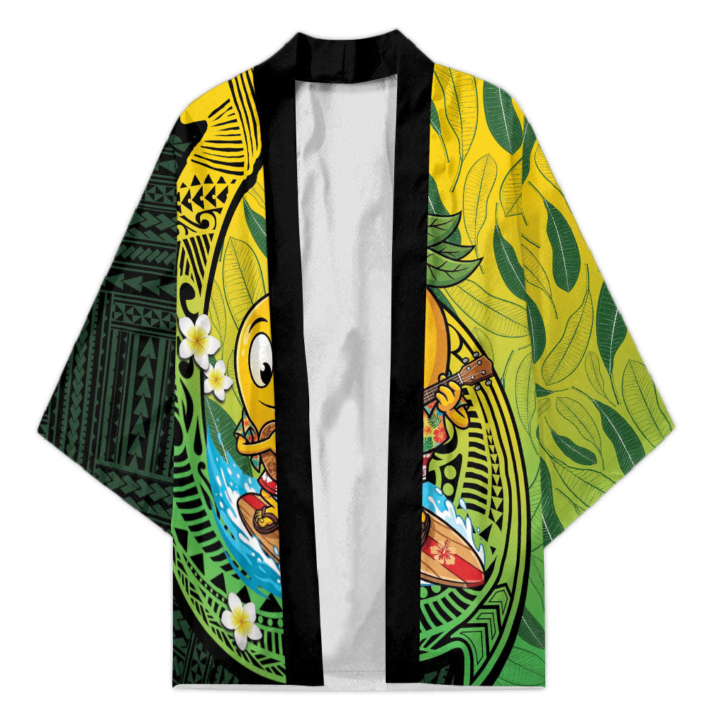 Hawaii Surfing Mango Kimono Manako Polynesian Fish Hook LT14 Unisex Green - Polynesian Pride
