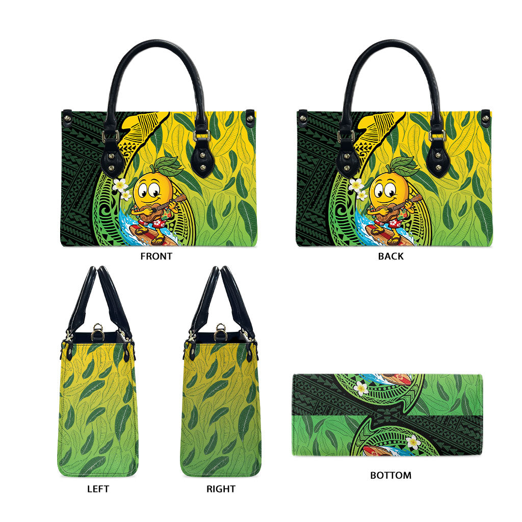 Hawaii Surfing Mango Leather Bag Manako Polynesian Fish Hook LT14 - Polynesian Pride
