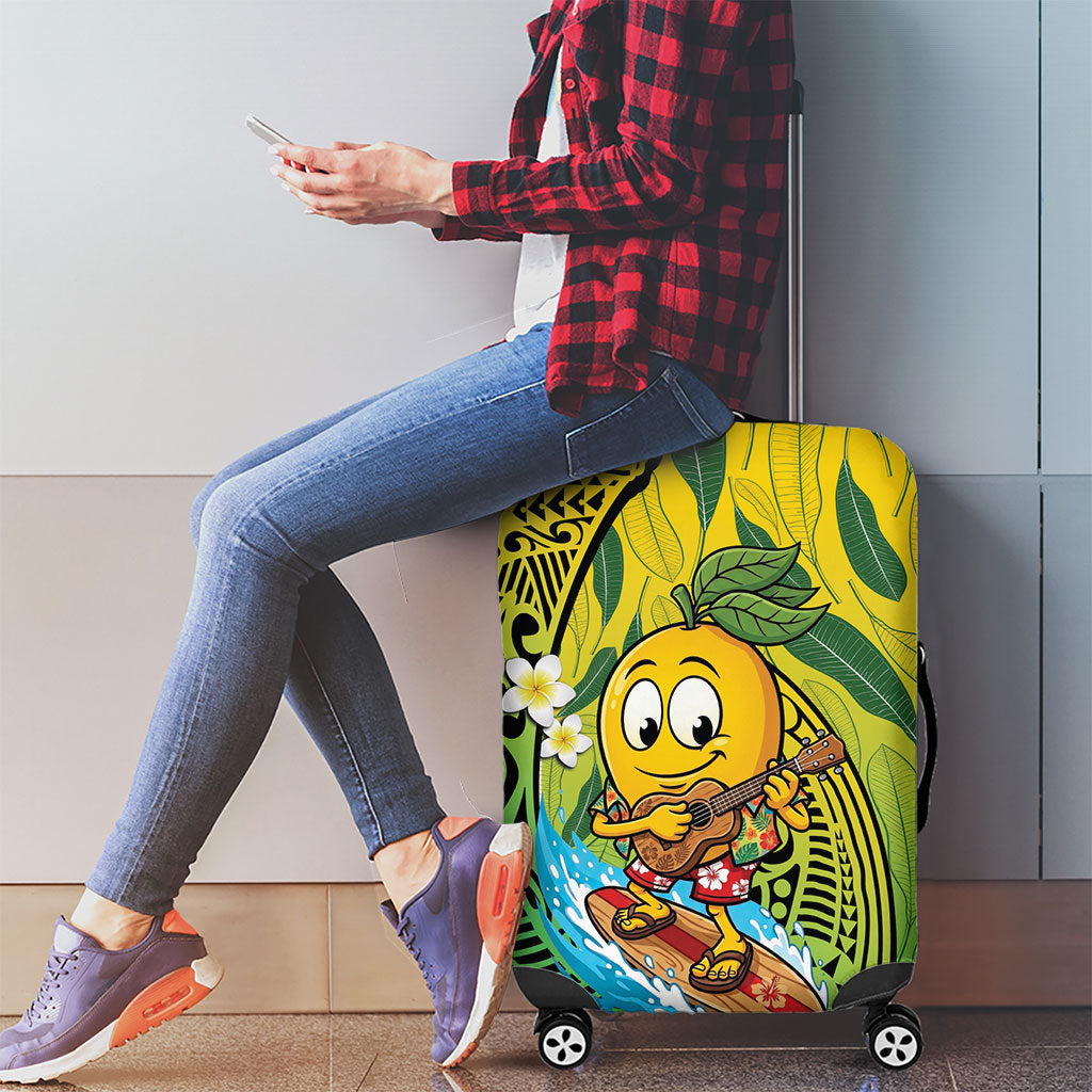 Hawaii Surfing Mango Luggage Cover Manako Polynesian Fish Hook