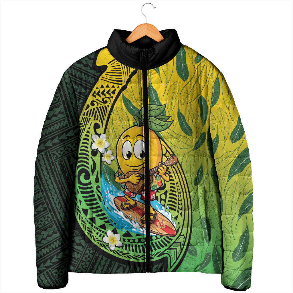 Hawaii Surfing Mango Padded Jacket Manako Polynesian Fish Hook
