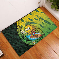 Hawaii Surfing Mango Rubber Doormat Manako Polynesian Fish Hook LT14 - Polynesian Pride